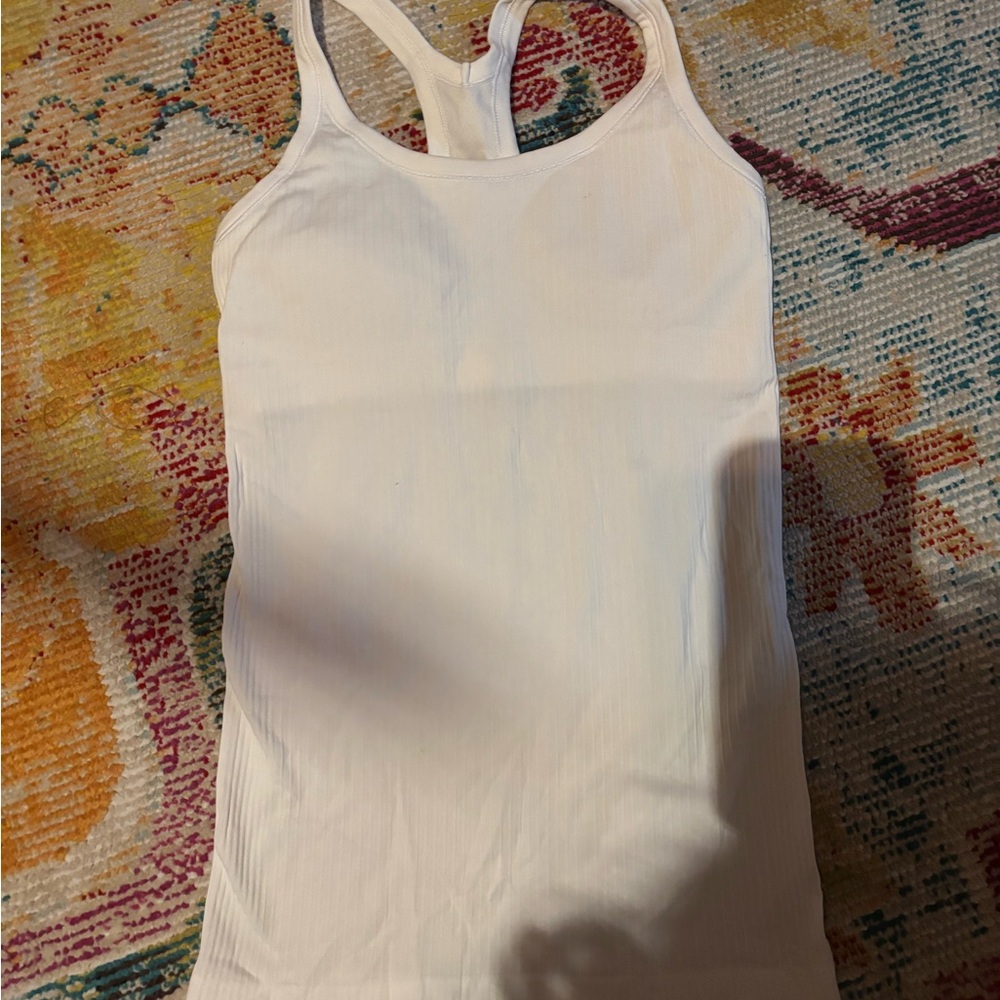 White lulu Racerback Tank Top